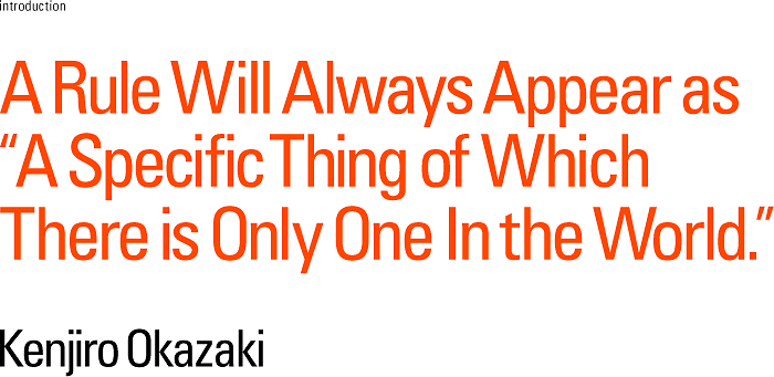 A Rule Will Always Appear as "A Specific Thing of Which There is Only One In the World.":Kenjiro Okazaki